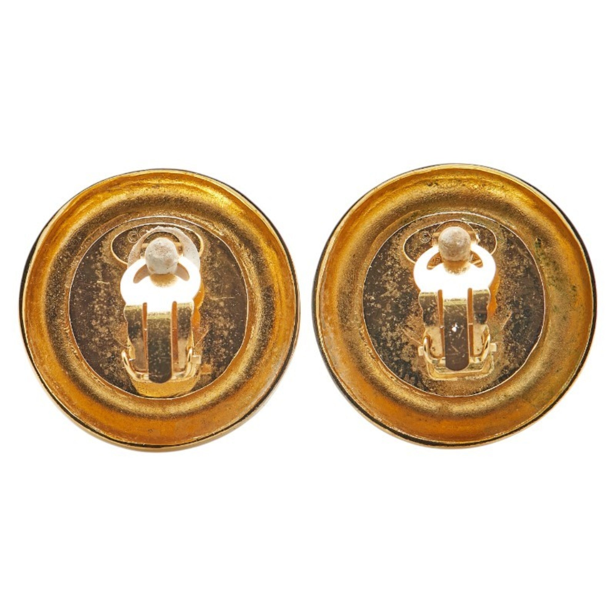 CC Logo Clip-On Earrings Metal Gold-Tone Metal