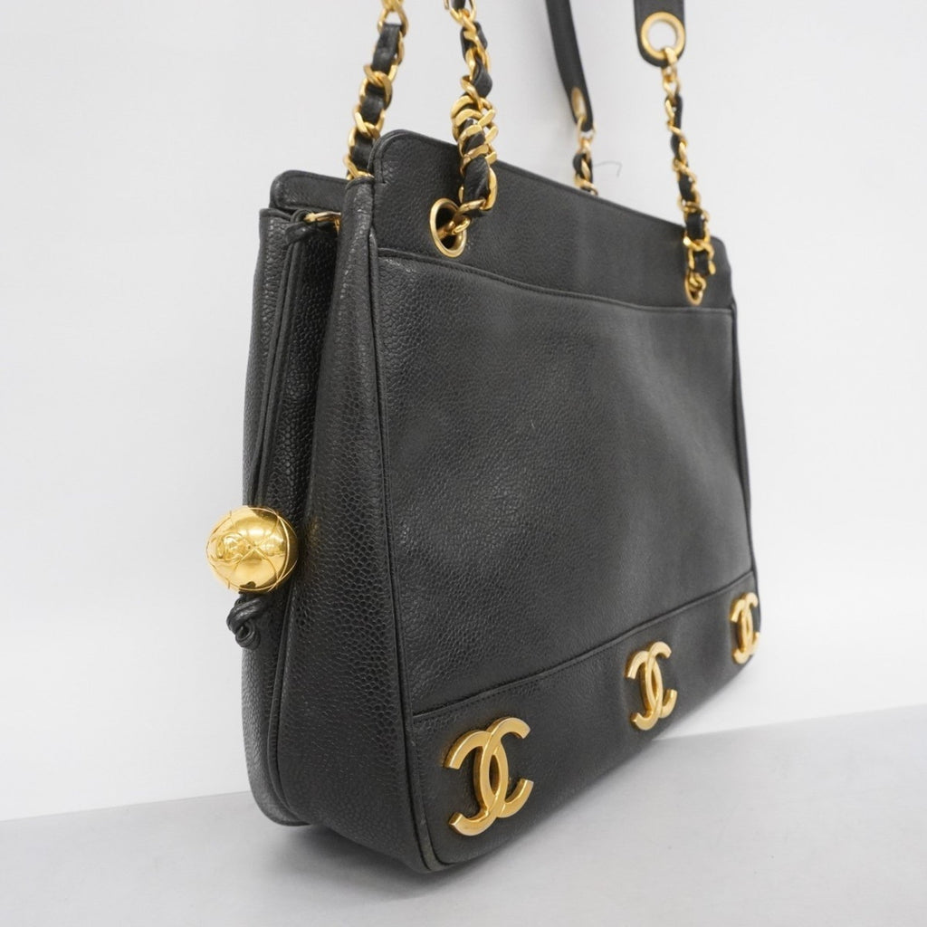 Vintage Metal CC Shoulder Bag Caviar Medium