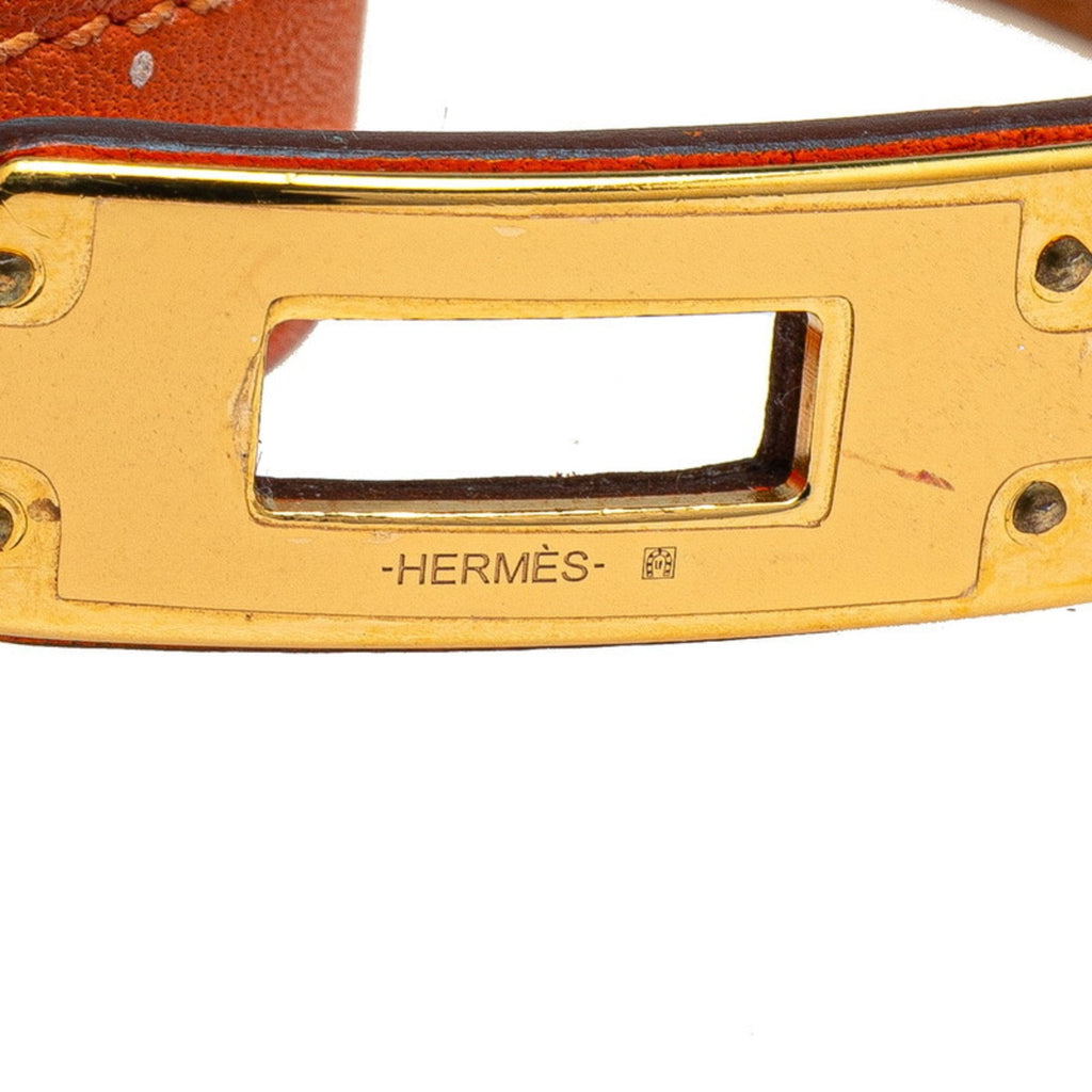 Kelly Bracelet Swift Leather Gold and Orange