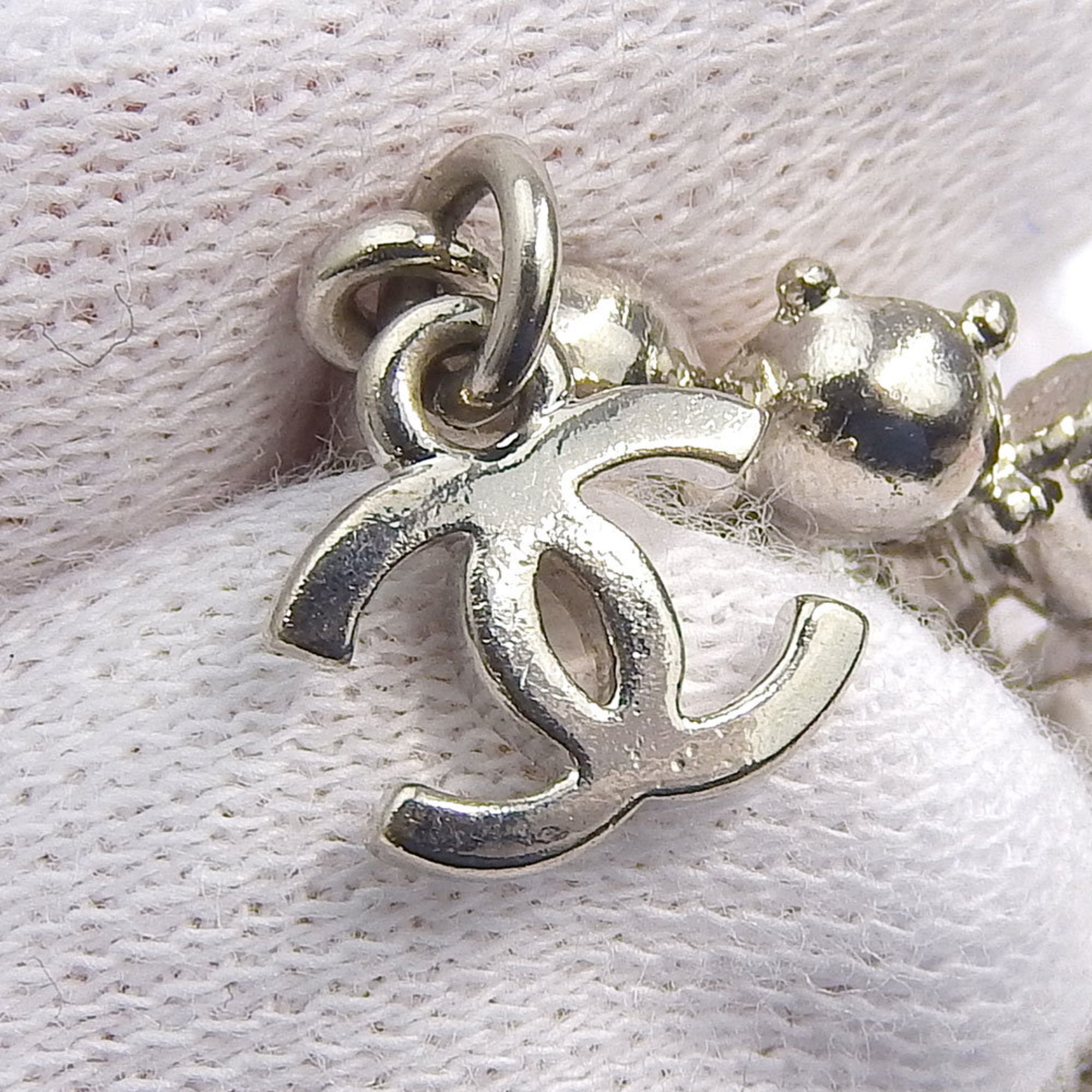 CC Logo Pendant Necklace Silver-Tone Metal