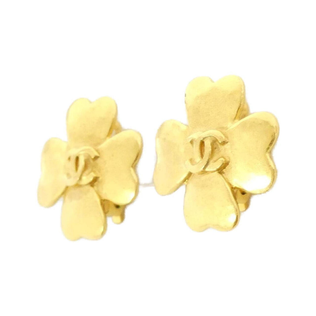 Vintage Clip-On Earrings Clip-On Gold-Tone Metal