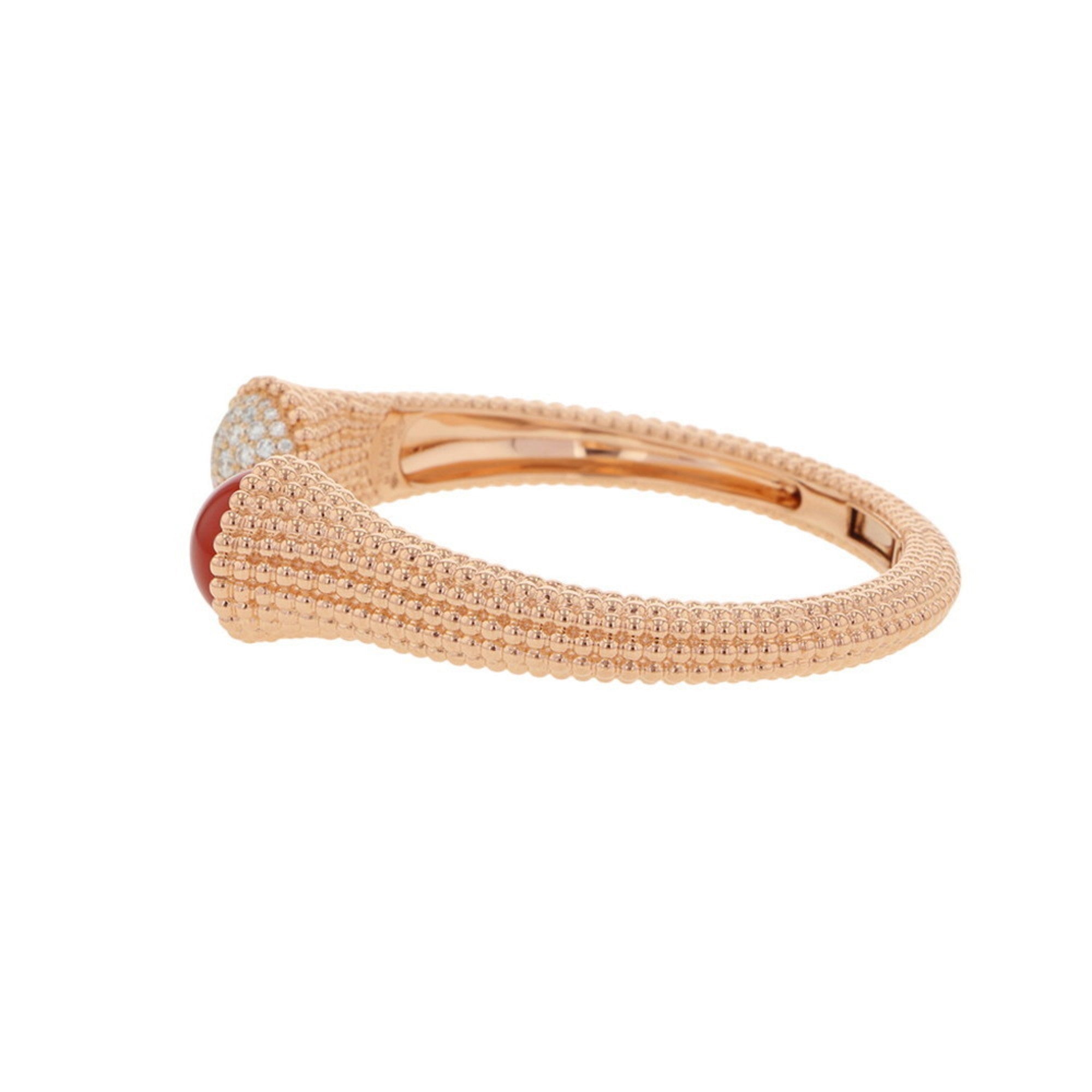 Perlee Bracelet 18K Rose Gold Medium with Carnelian and Diamond