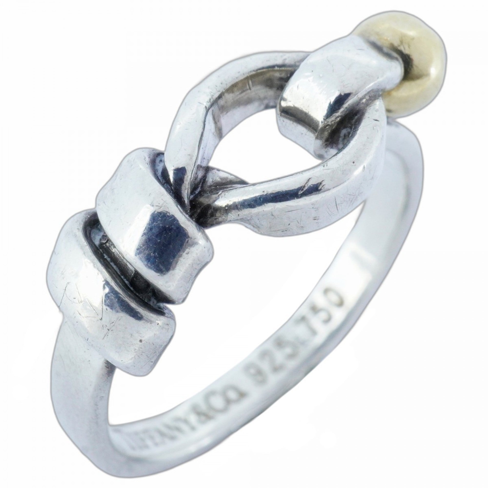 Hook and Eye Ring 18K Yellow Gold and Sterling Silver
