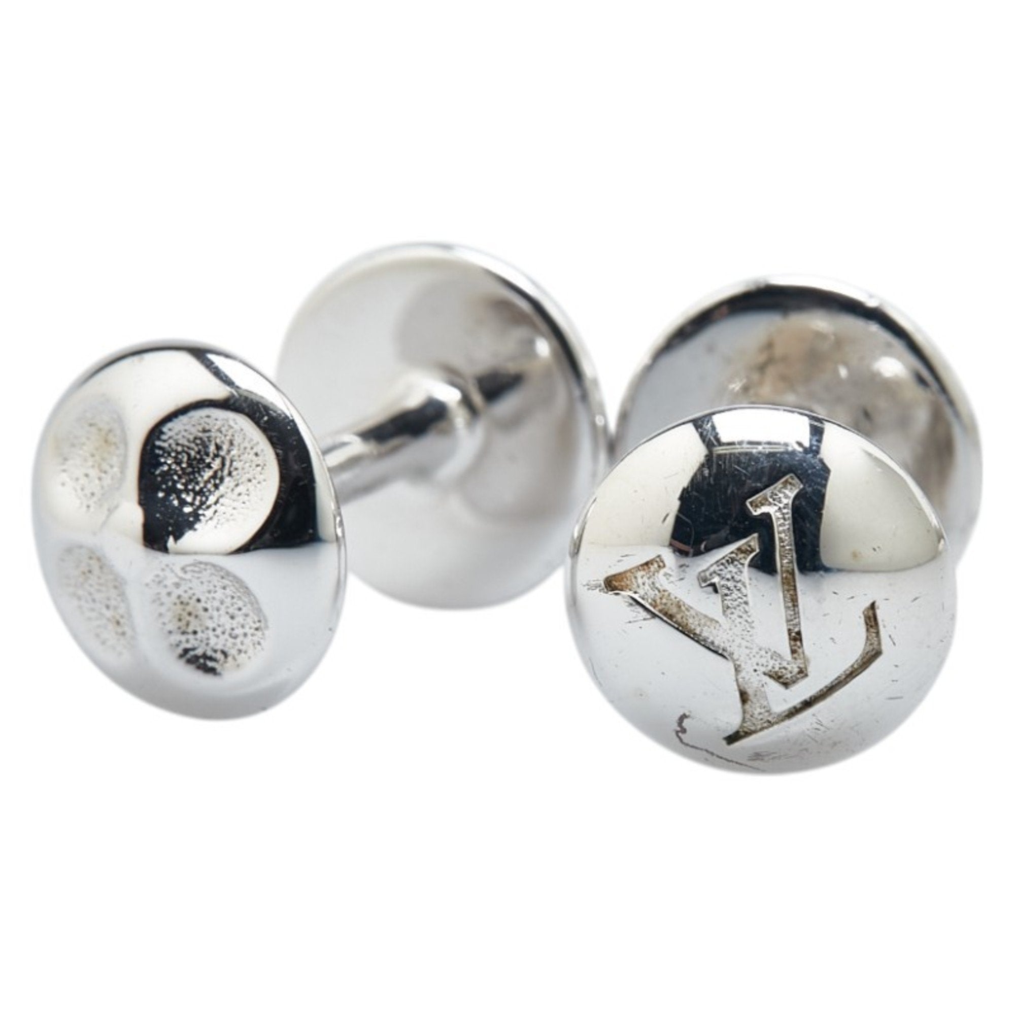 Taiga Button Cufflinks Leather and Sterling Silver Bracelet