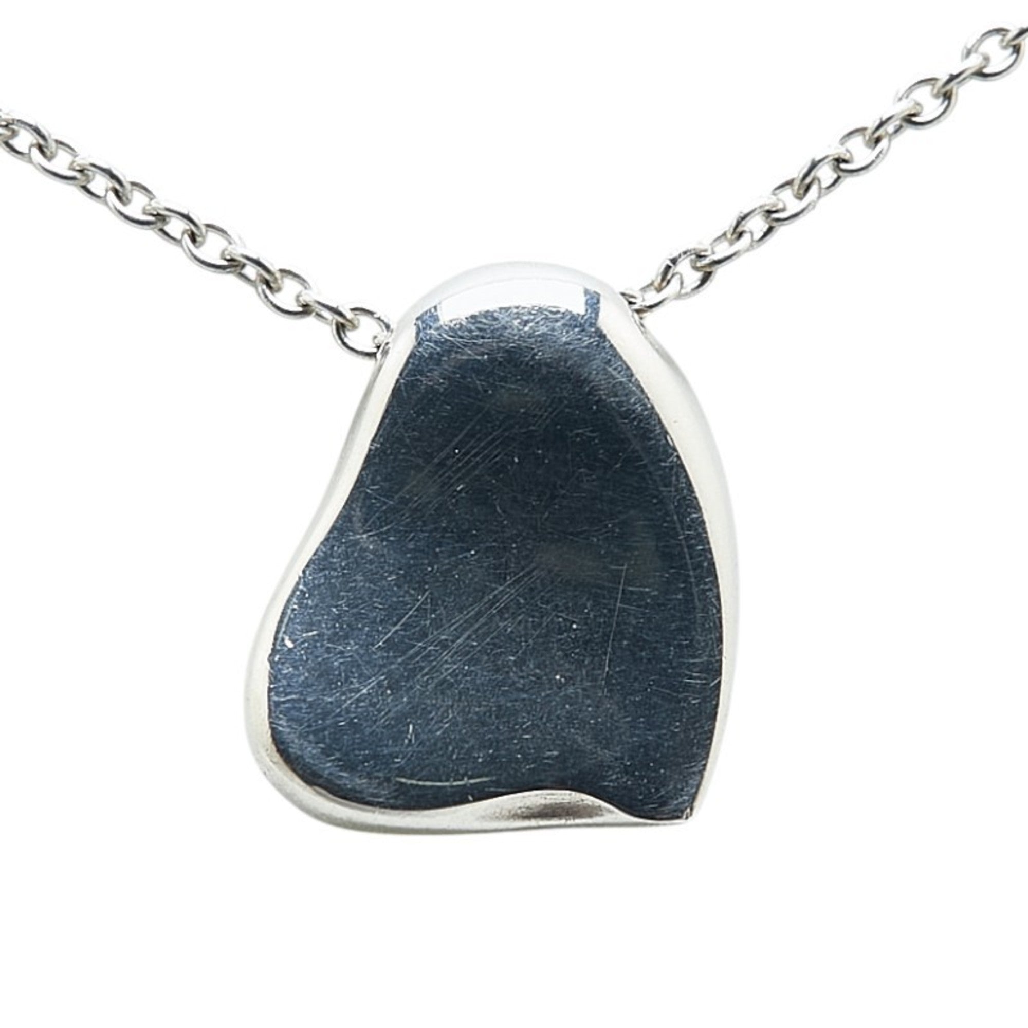 Full Heart Pendant Necklace Sterling Silver