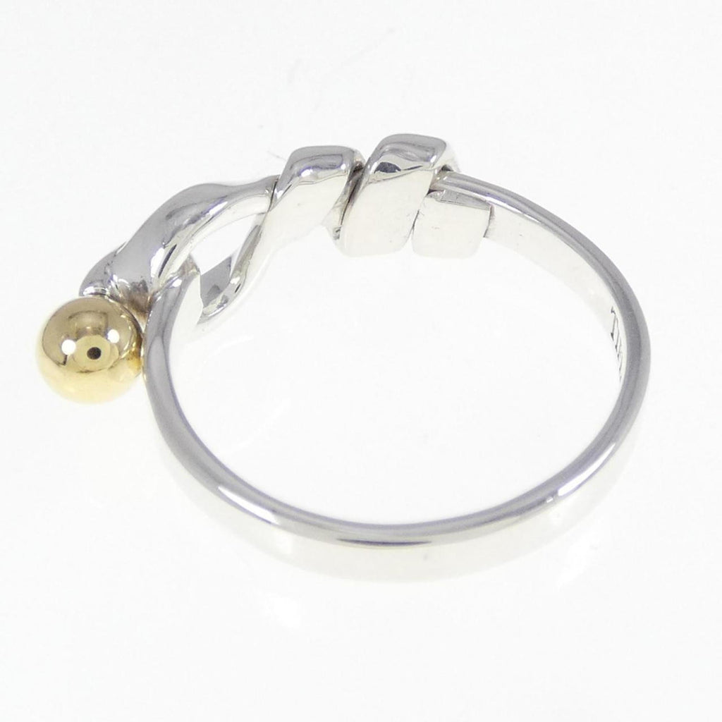 Flatwire Love Knot Ring Sterling Silver and 18K Yellow Gold