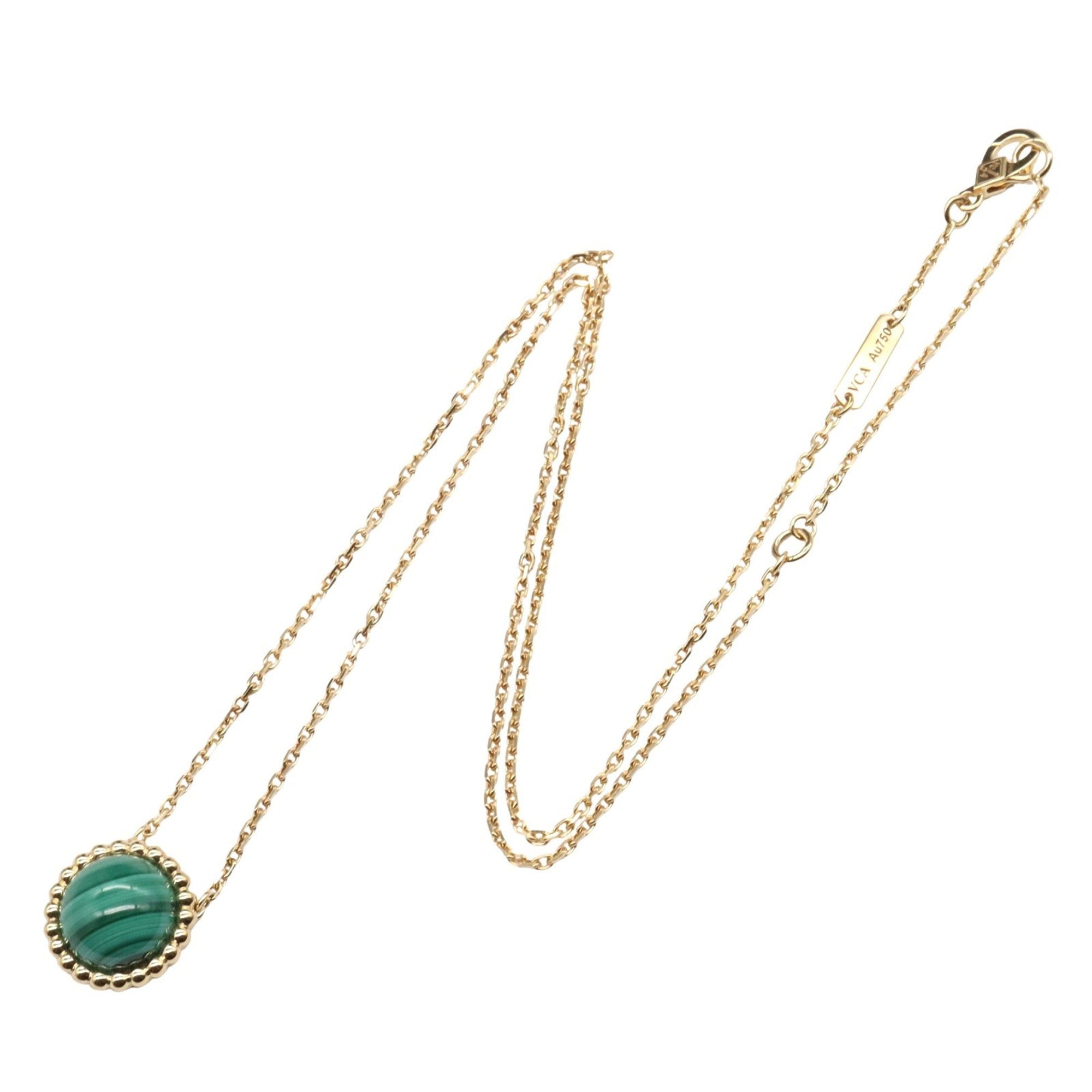 Perle Cleur Pendant Necklace 18K Yellow Gold and Malachite