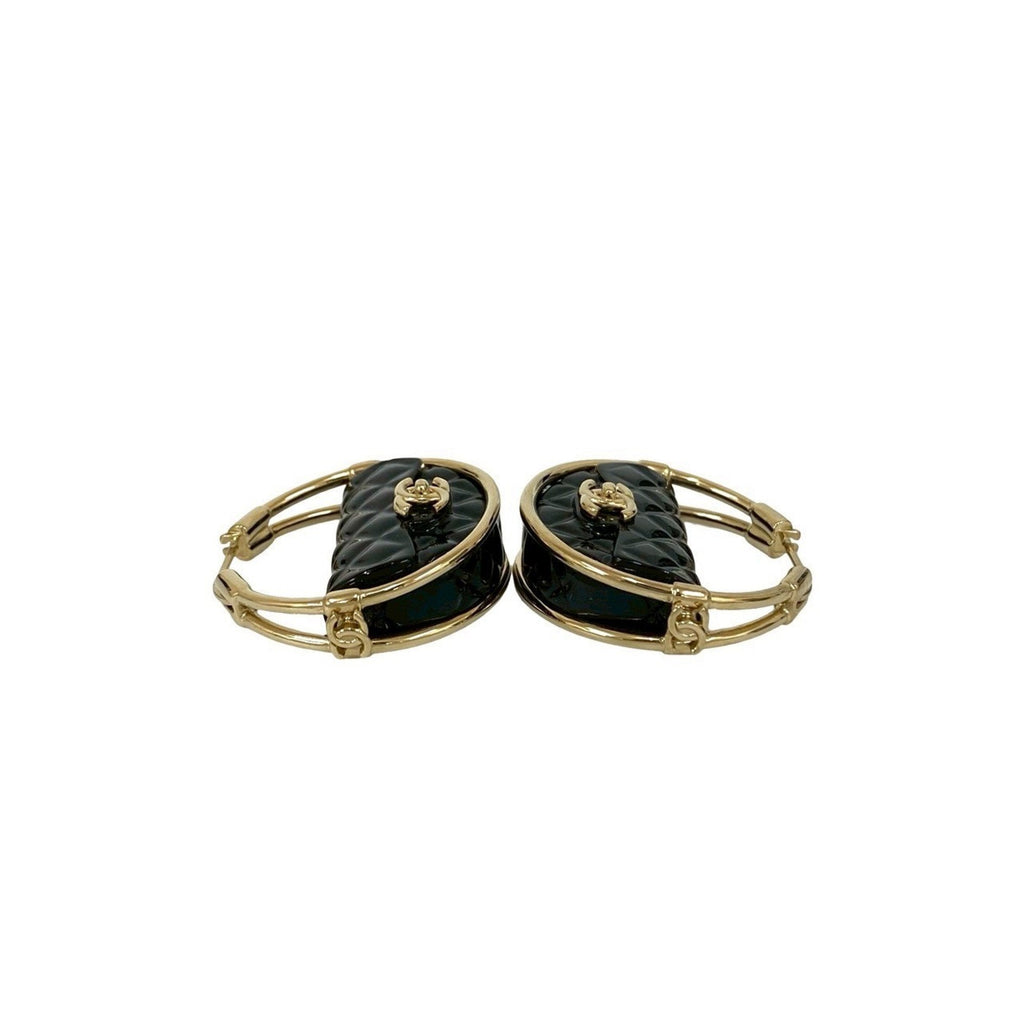CC Logo Hoop Earrings Metal Gold-Tone Metal