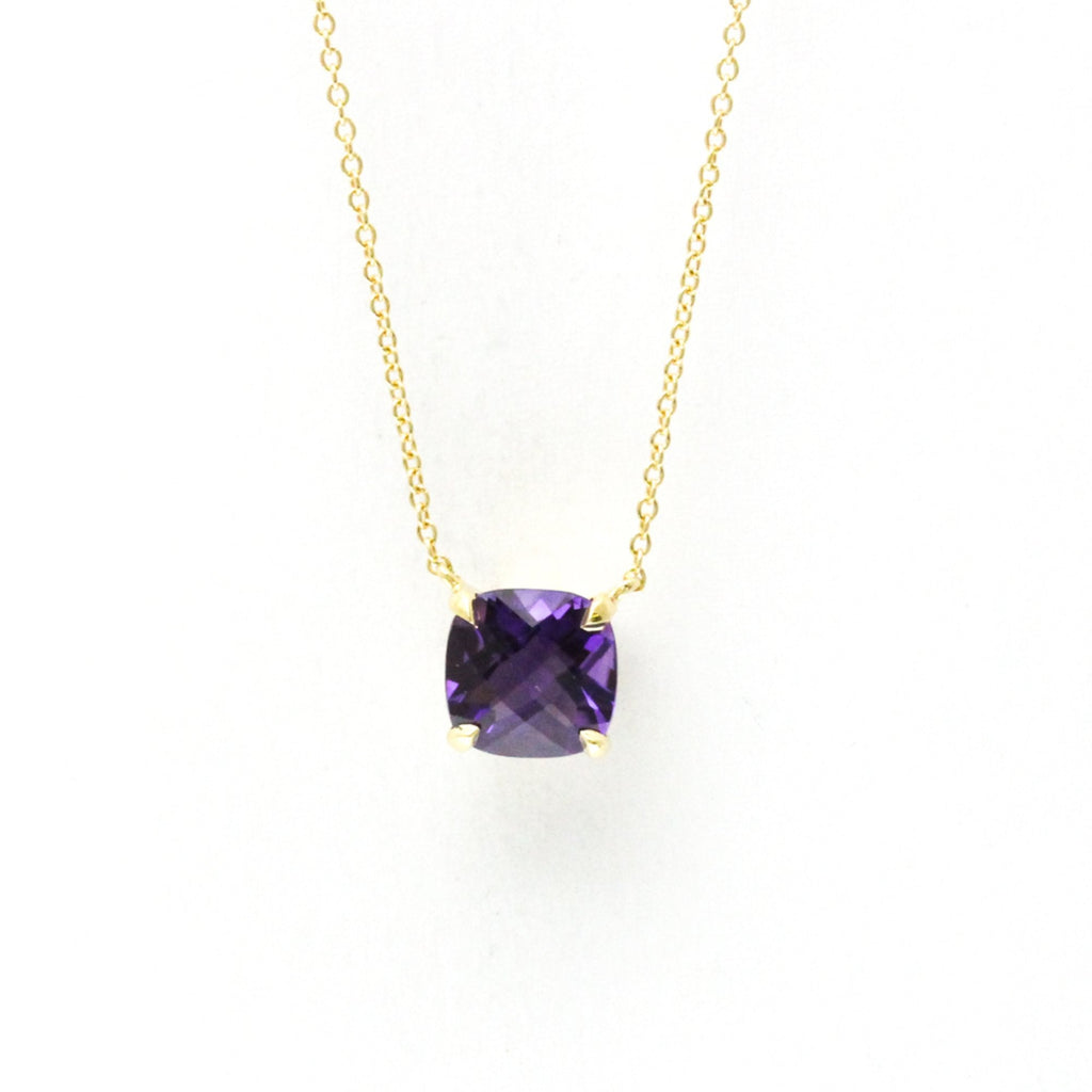Pendant Necklace 18K Yellow Gold with Amethyst