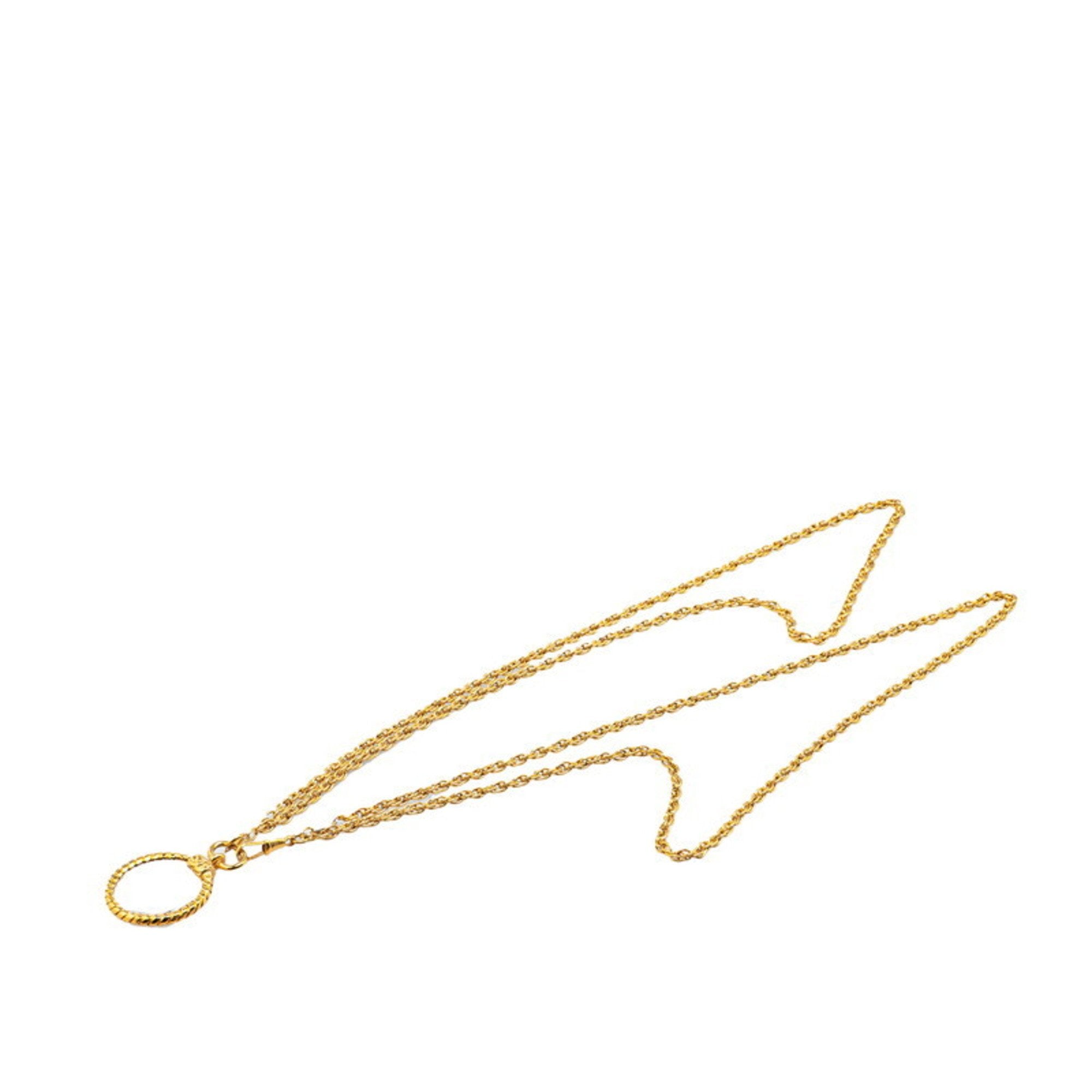 CC Logo Round Pendant Necklace Metal