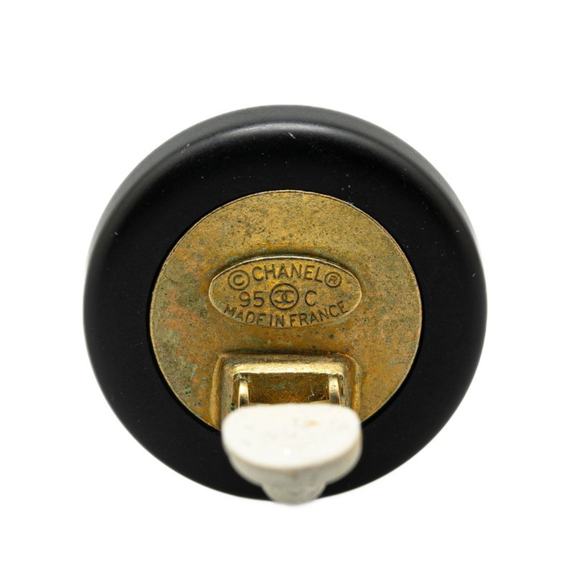 CC Logo Round Clip-On Earrings Metal