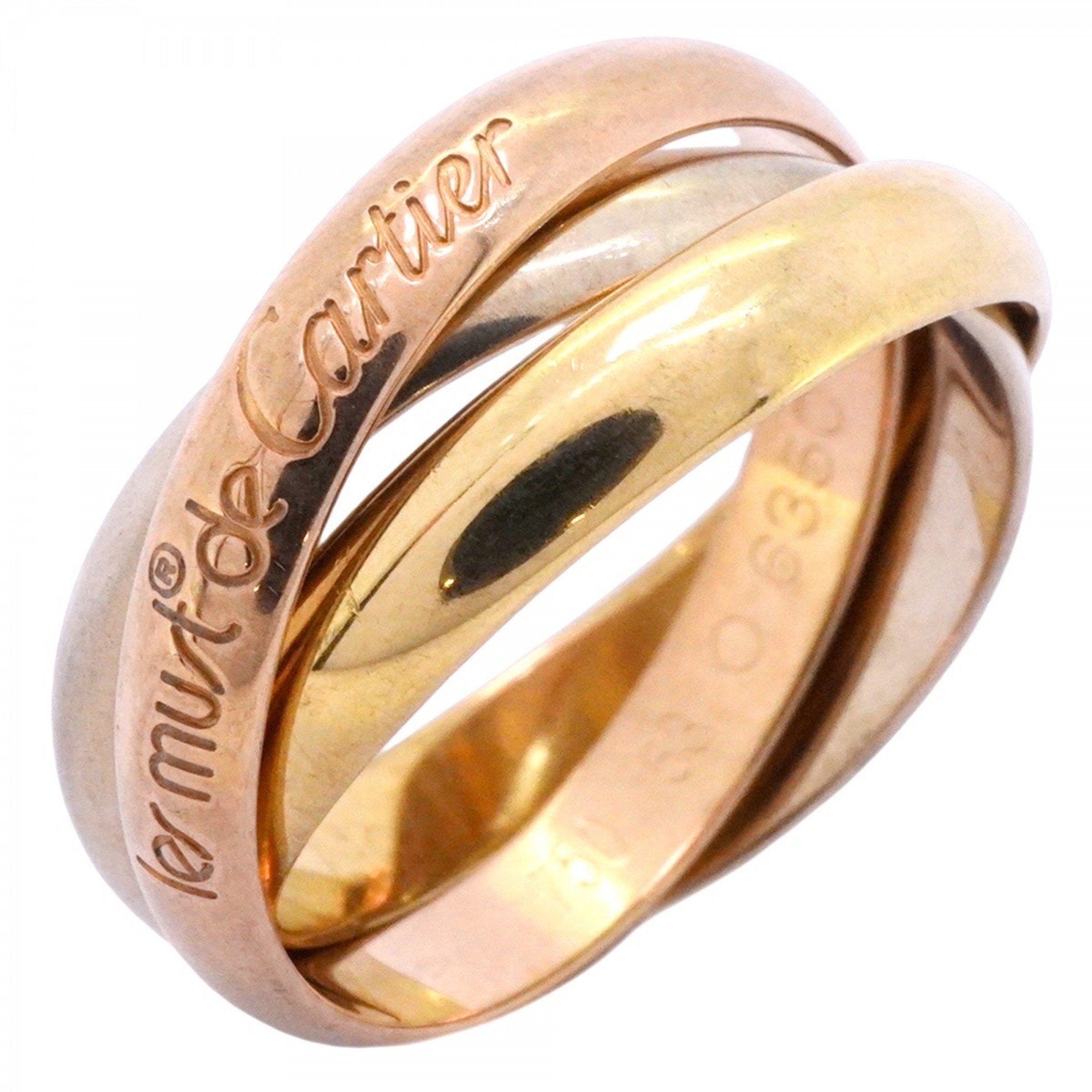 Vendome Louis Cartier Band Ring 18K Tricolor Gold