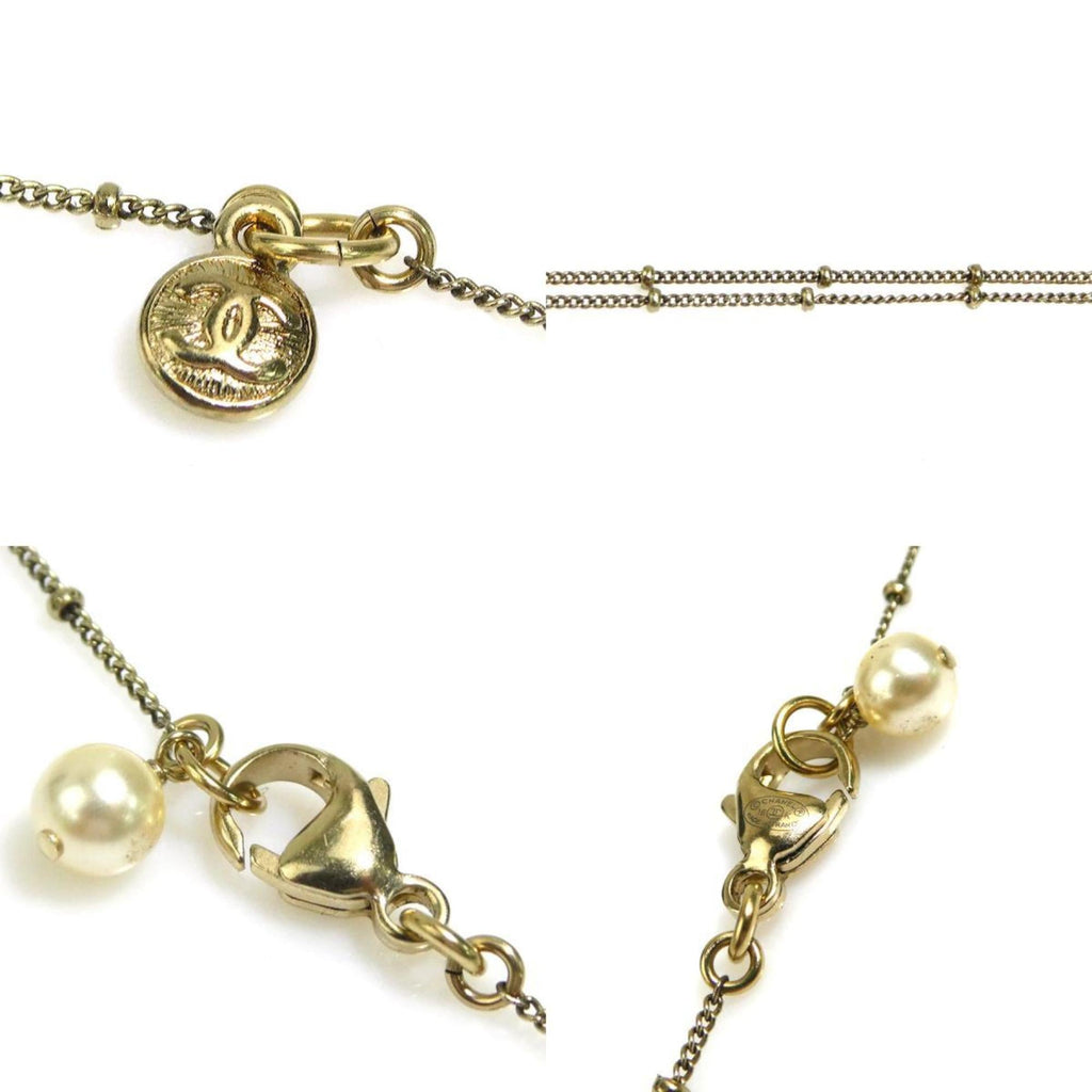 CC Logo Pendant Necklace Gold-Tone Metal