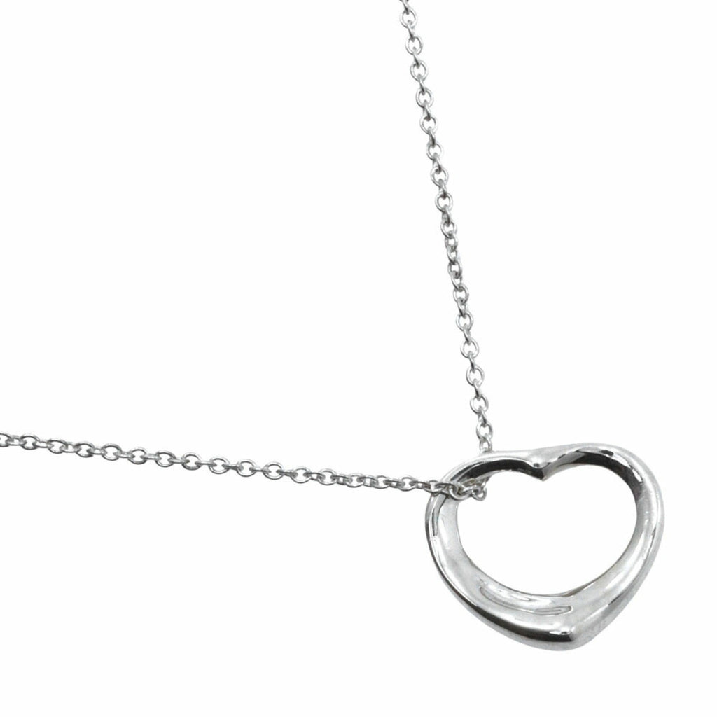 Open Heart Pendant Necklace Sterling Silver 15mm