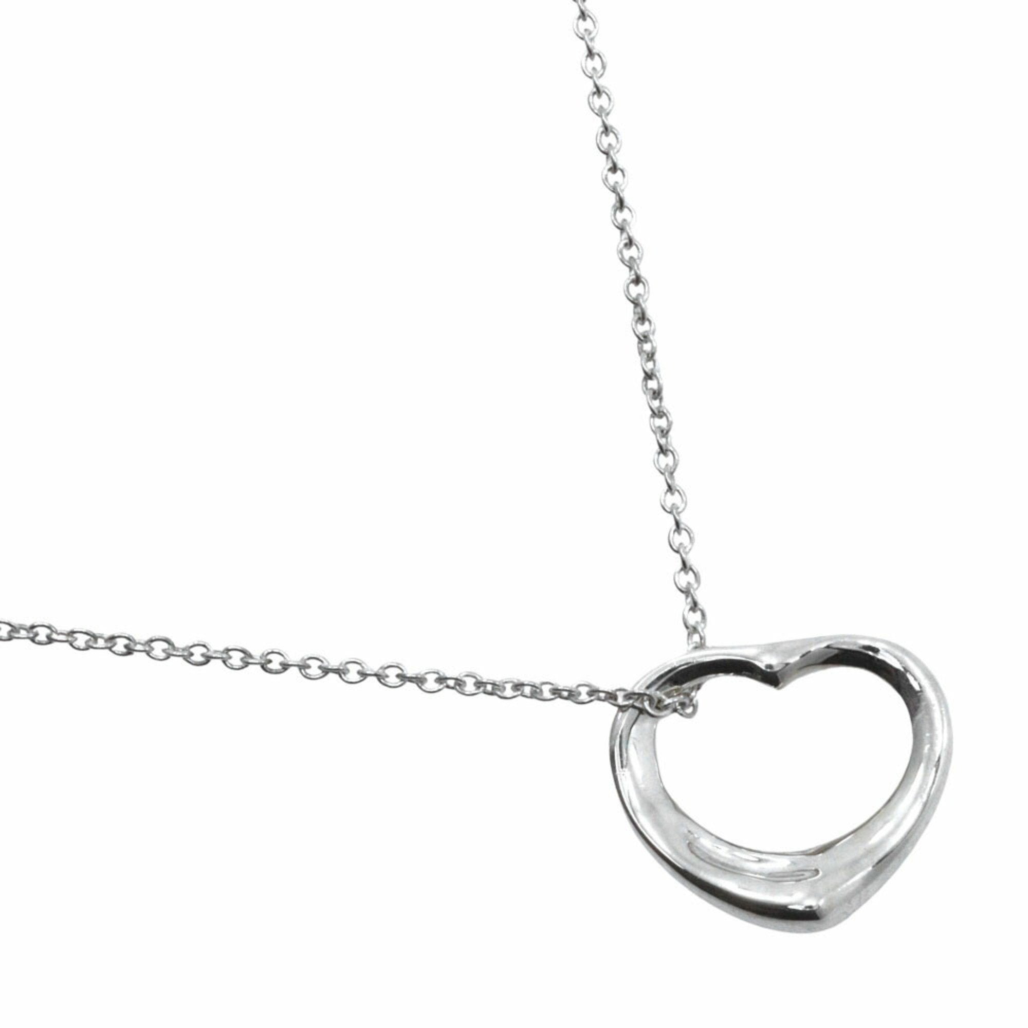 Open Heart Pendant Necklace Sterling Silver 15mm