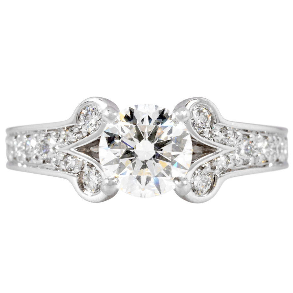 Engagement Ring Platinum With Diamond 0.75ct