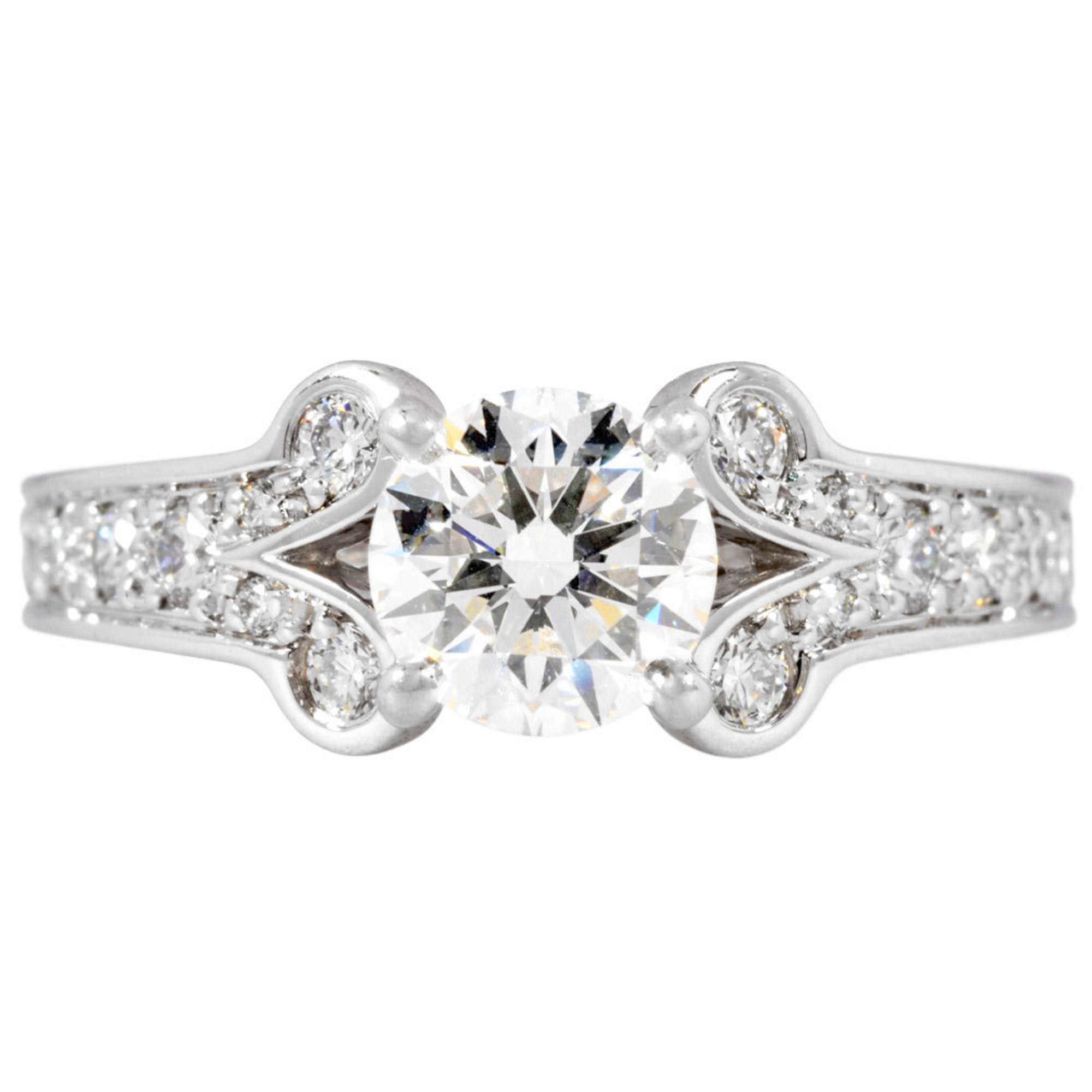 Engagement Ring Platinum With Diamond 0.75ct