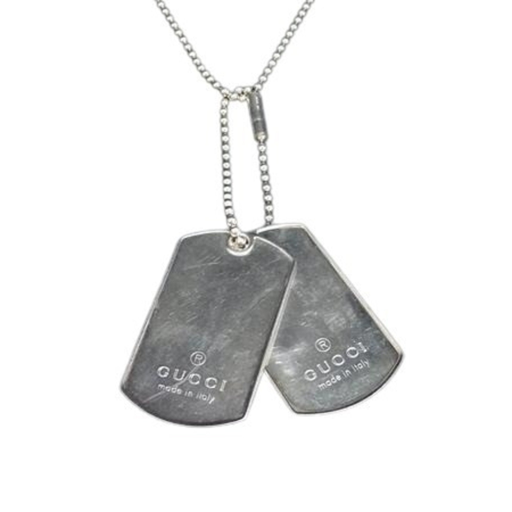 Dog Tag Pendant Necklace Sterling Silver