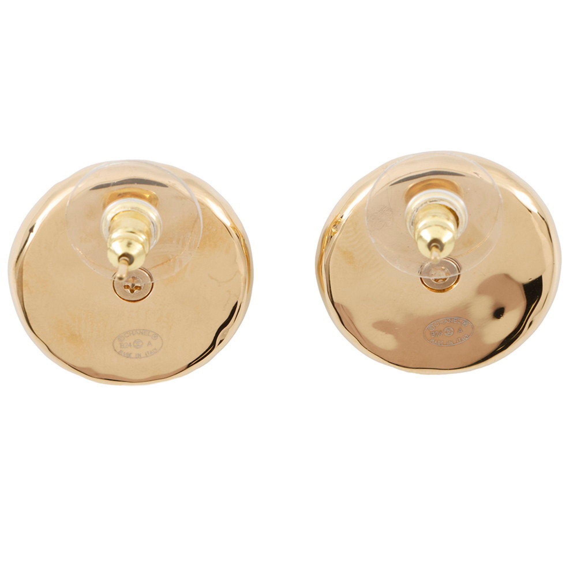 CC Logo Clip-On Earrings Metal Gold-Tone Metal