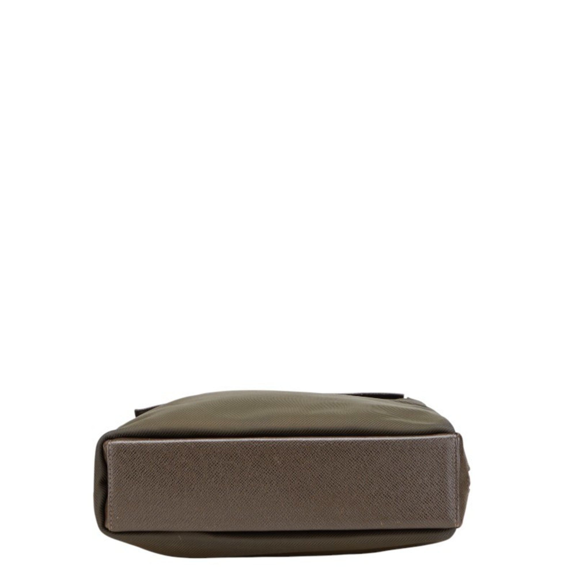 Sayan Messenger Bag Taiga Leather and Canvas