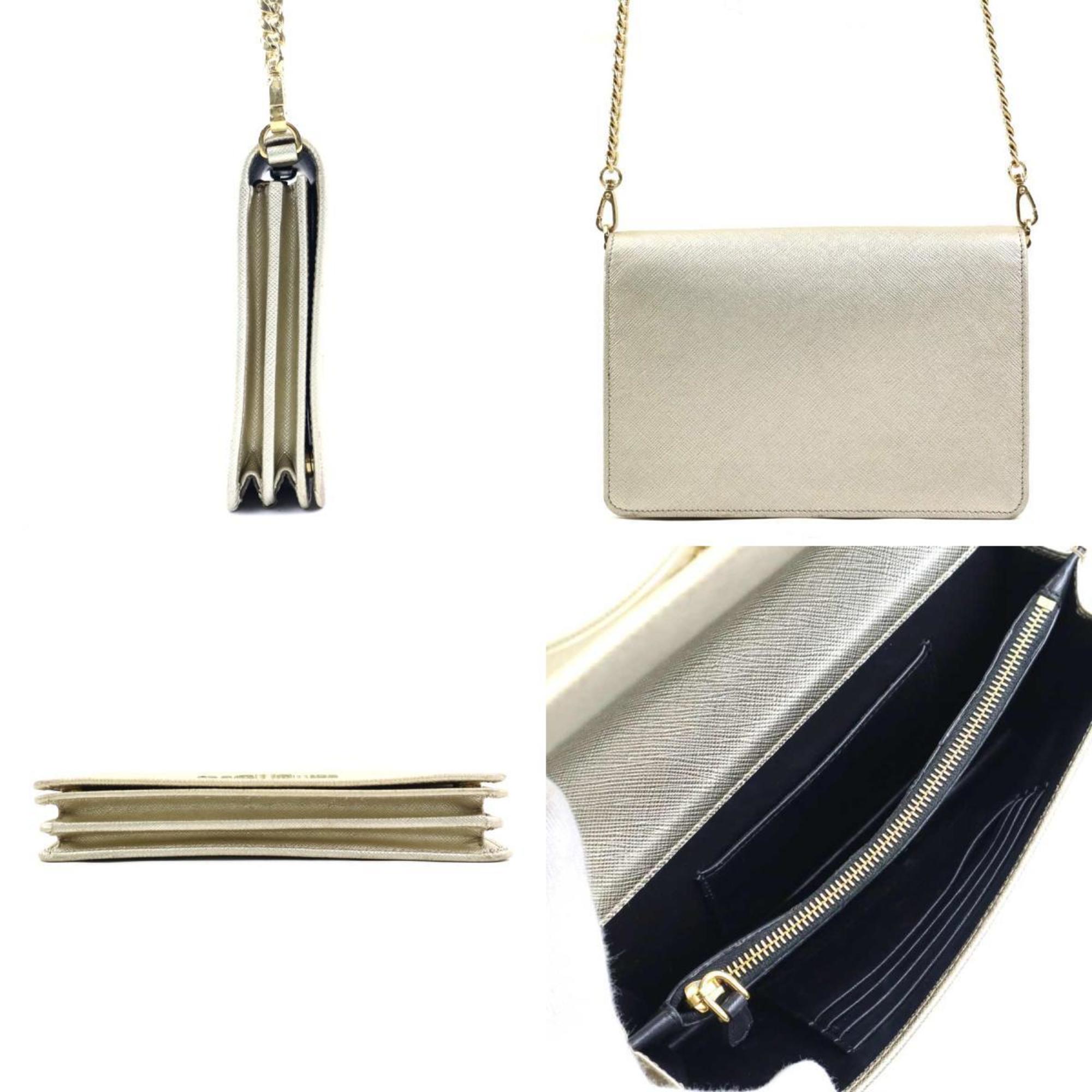 Monochrome Chain Flap Bag Saffiano Leather Small