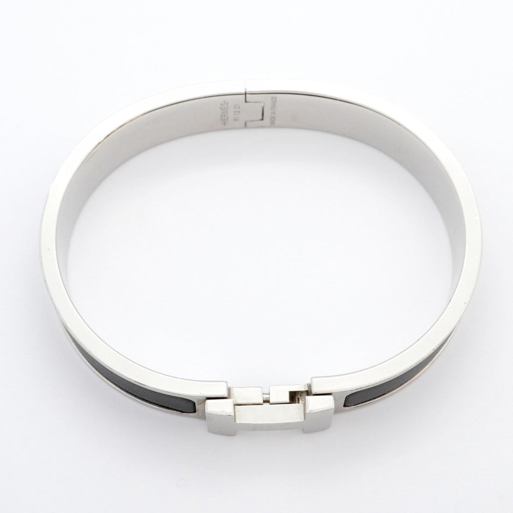 Click-Clack Bangle Metal Black and Silver Mini Bracelet