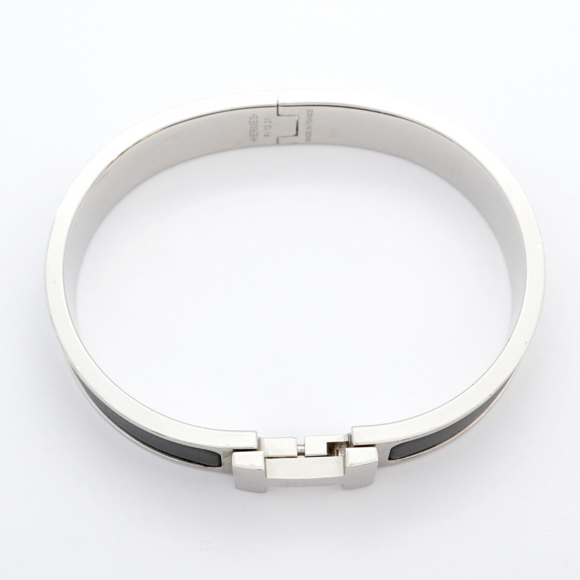 Click-Clack Bangle Metal Black and Silver Mini Bracelet