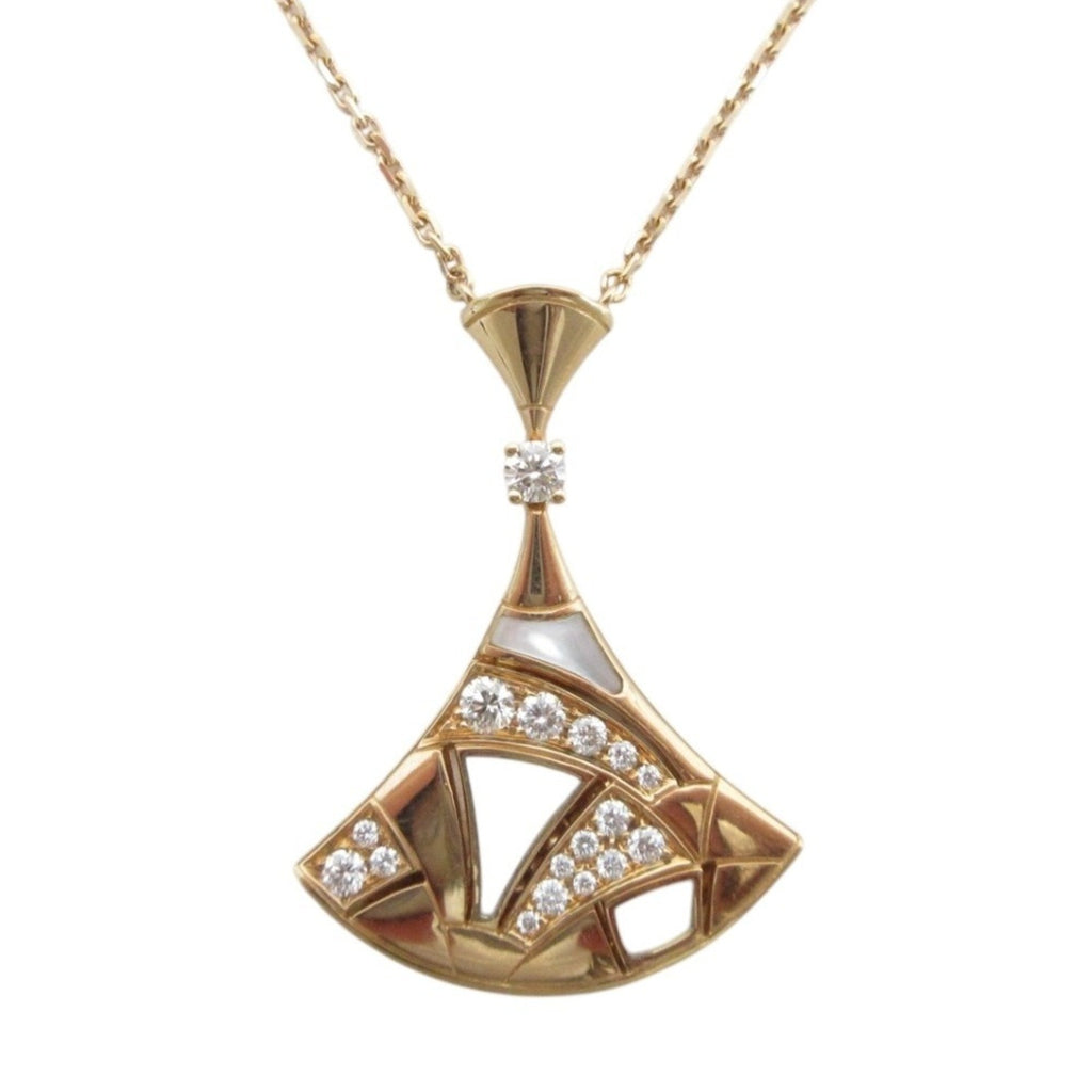 Pendant Necklace 18K Rose Gold with Diamond and Mother of Pearl