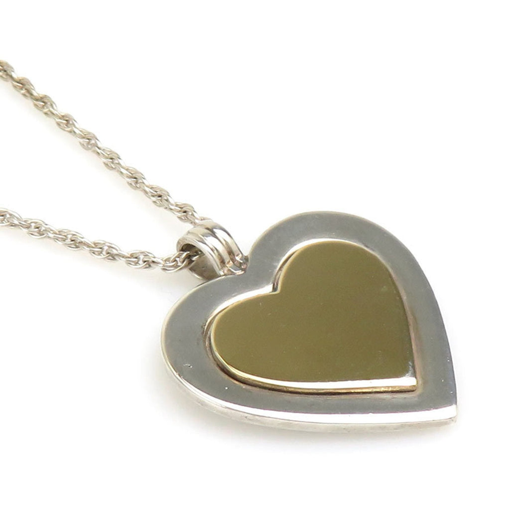 Double Heart Pendant Necklace Sterling Silver