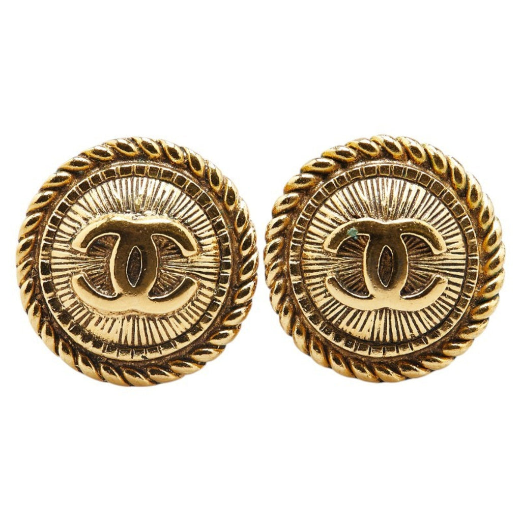 CC Logo Clip-On Earrings Metal Gold-Tone Metal