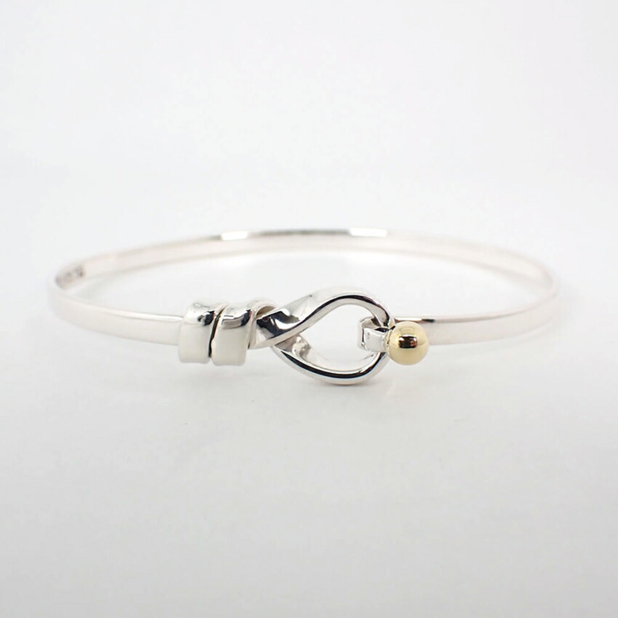 Hook and Eye Bracelet Sterling Silver and 18K Yellow Gold