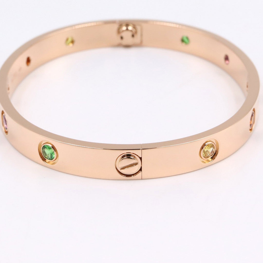 Bracelet 18K Rose Gold With Amethyst Garnet and Sapphire