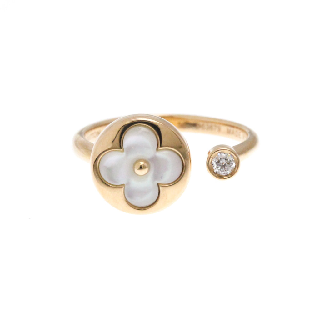 Band Ring 18K Rose Gold with Diamond and Mother of Pearl