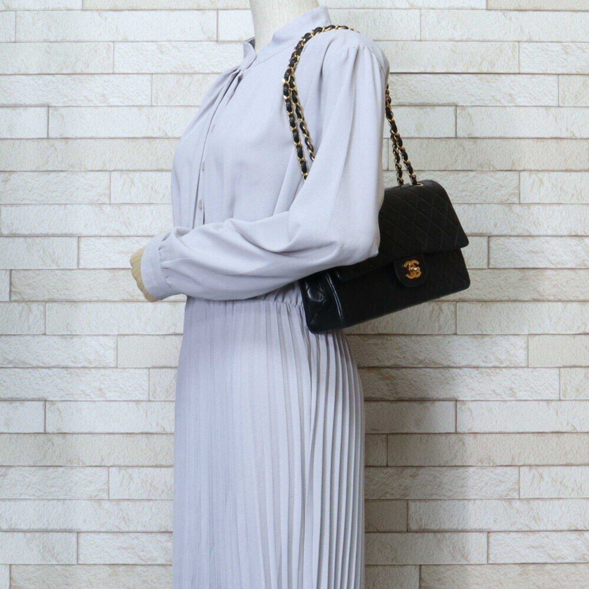 Vintage Classic Double Flap Bag Quilted Lambskin Medium