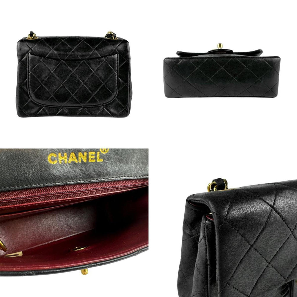 Vintage Square Classic Single Flap Bag Quilted Lambskin Mini