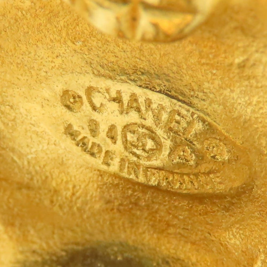 CC Logo Clip-On Earrings Gold-Tone Metal Gold-Tone Metal