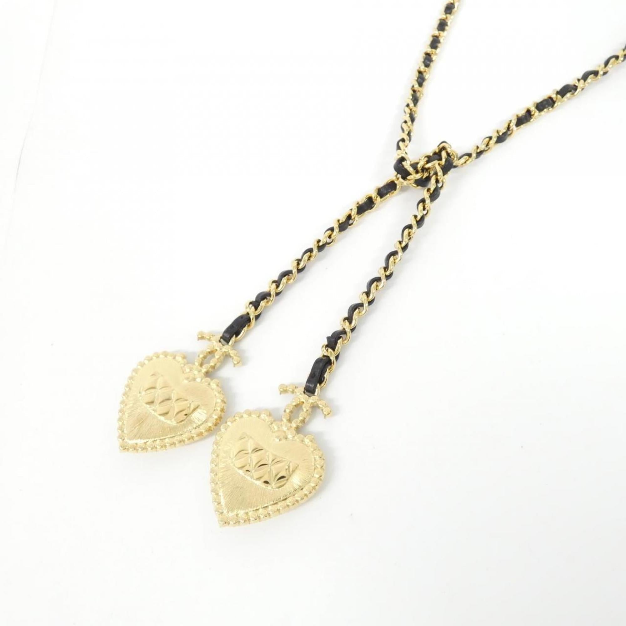 Pendant Necklace Black and White Leather