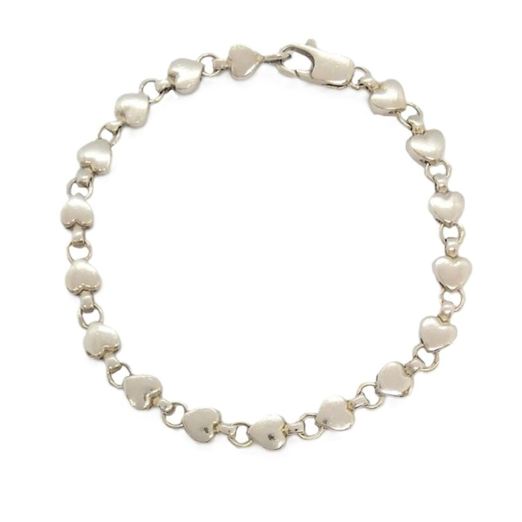 Puff Heart Bracelet Sterling Silver