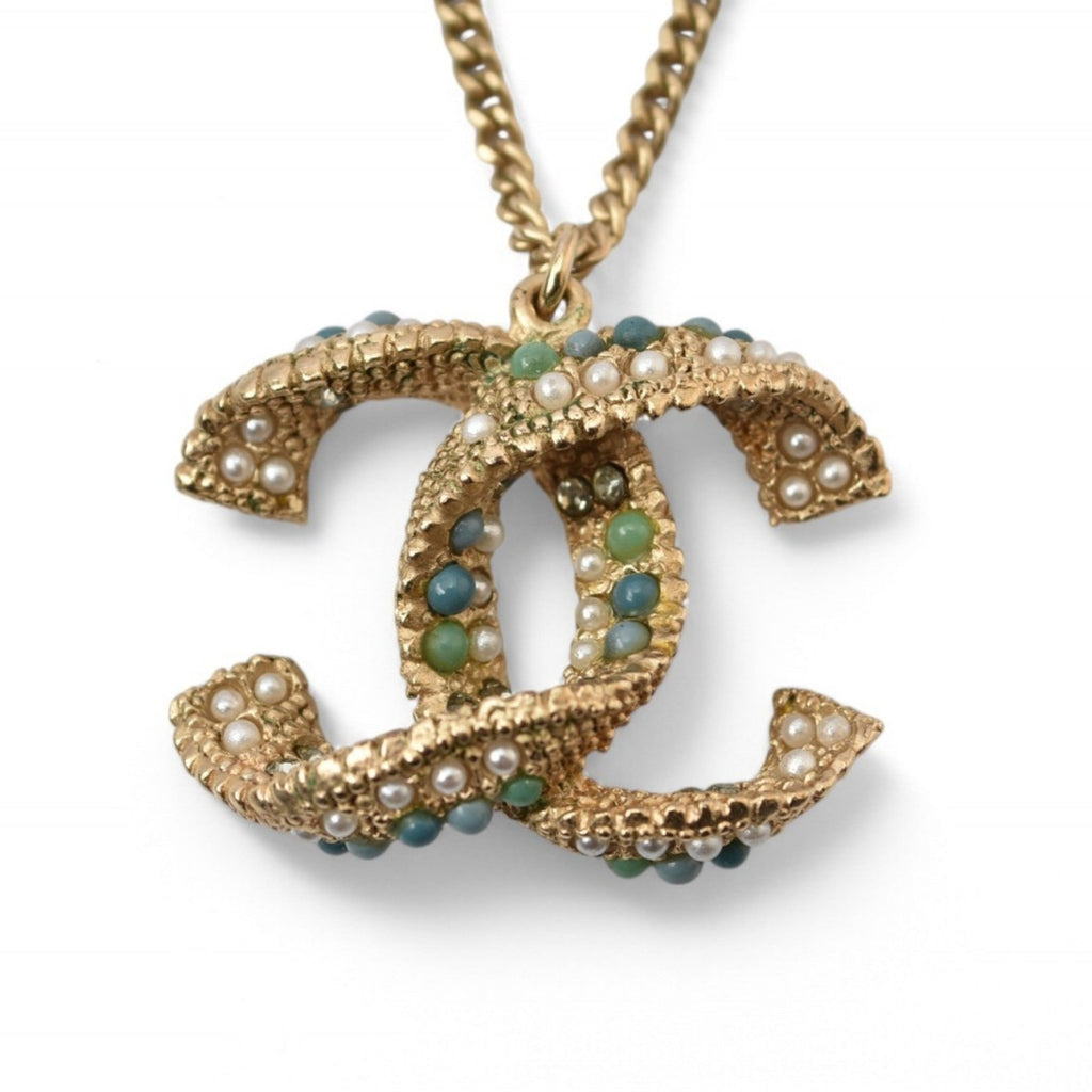 CC Logo Pendant Necklace Metal