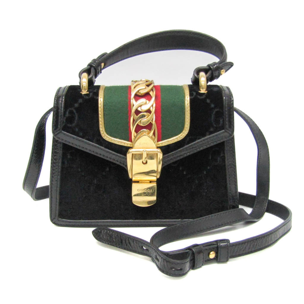 Sylvie Top Handle Bag GG Velvet Mini