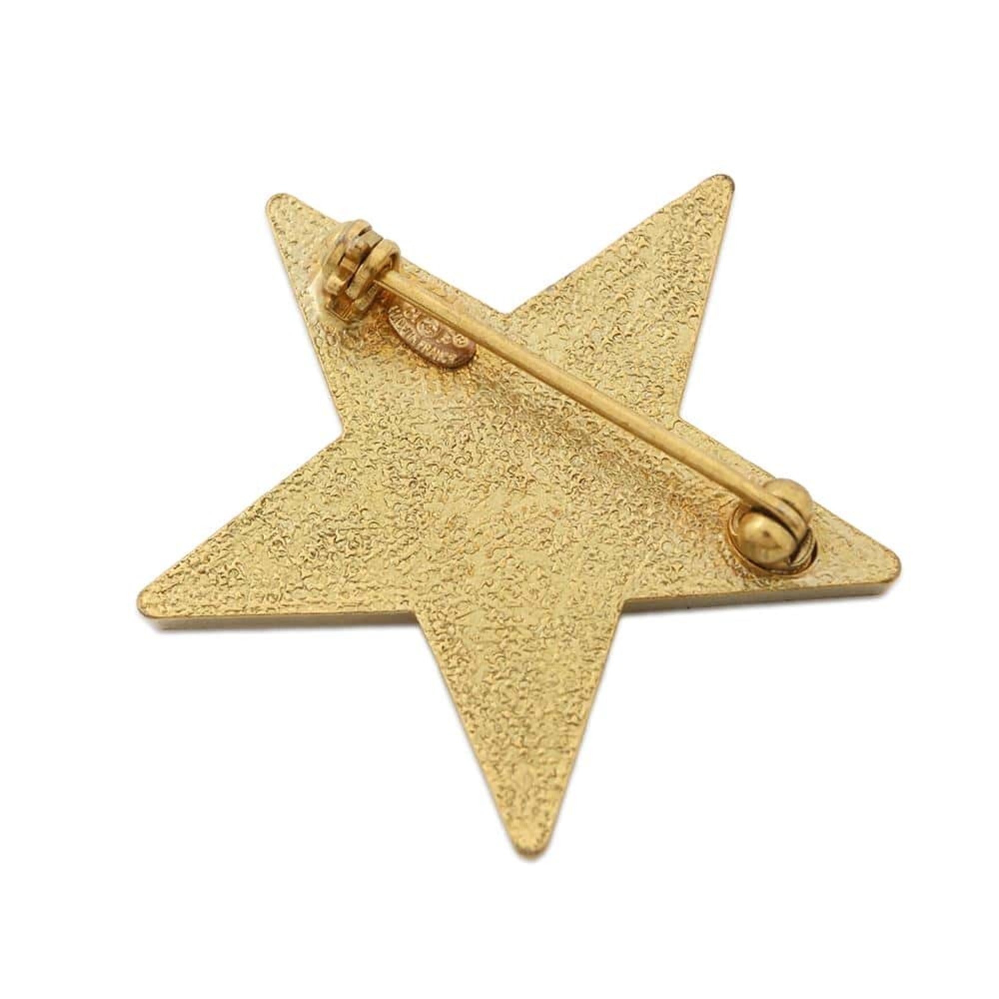 Star Brooch Metal Beige Gold