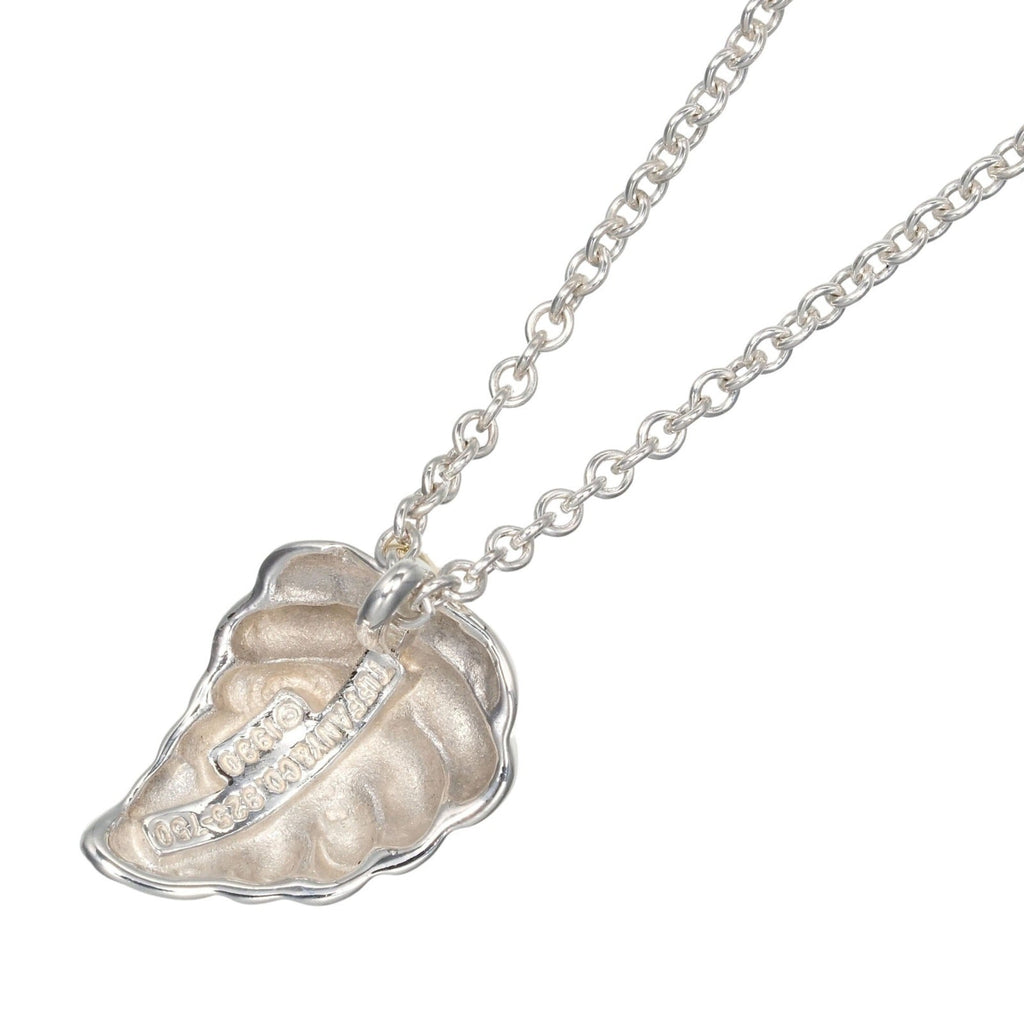 Leaf Pendant Necklace Sterling Silver and 18K Yellow Gold