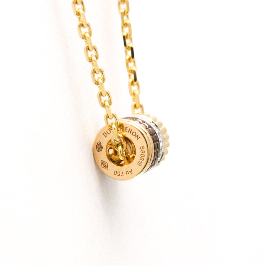Pendant Necklace with Diamond 18K Tricolor Gold