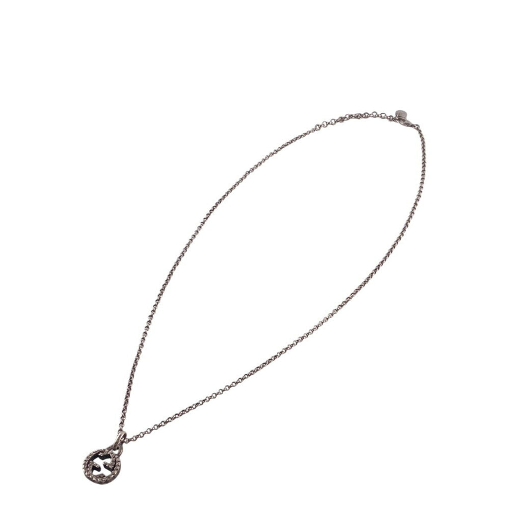 Interlocking G Arabesque Pendant Necklace Sterling Silver