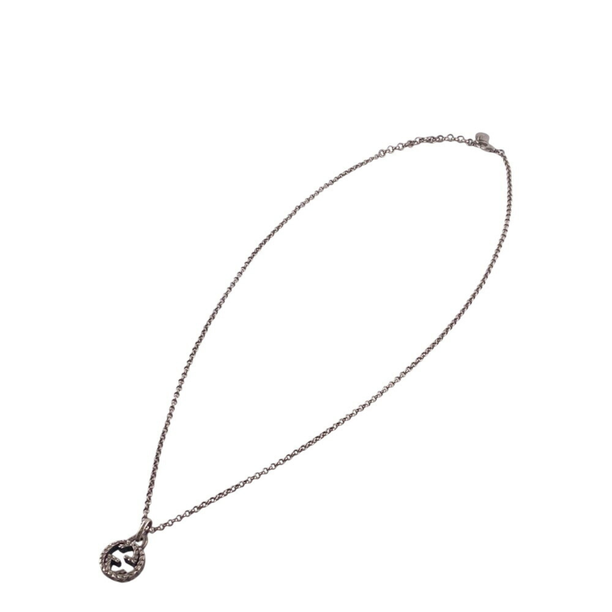 Interlocking G Arabesque Pendant Necklace Sterling Silver