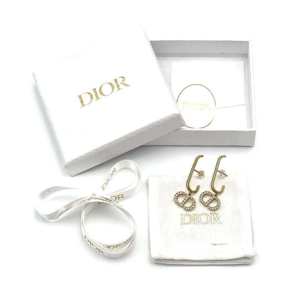 Earrings Metal and Rhinestone