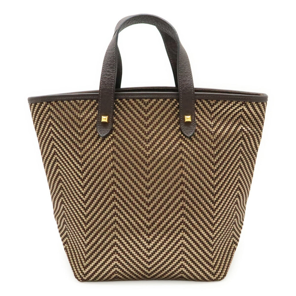 Chennai Tote Woven Leather and Canvas MM