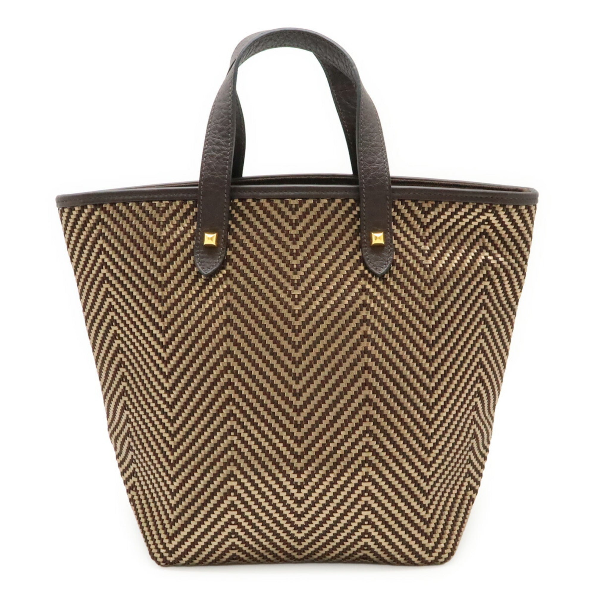Chennai Tote Woven Leather and Canvas MM