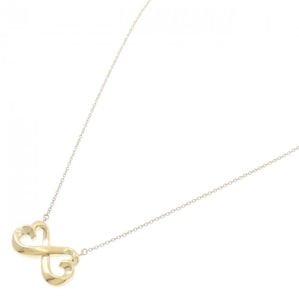 Double Loving Heart Pendant Necklace 18K Yellow Gold
