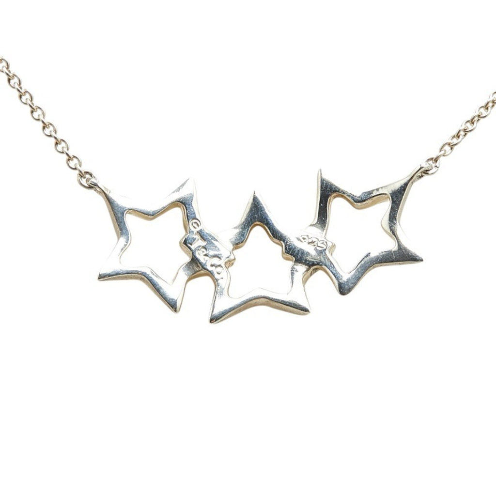 Triple Star Pendant Necklace Sterling Silver